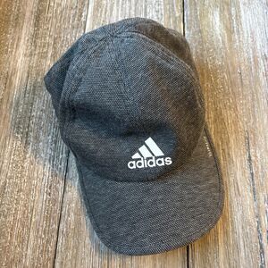 Adidas Three Stripe Logo Hat Gray Cap Adjustable Strapback Climalite Embroidered